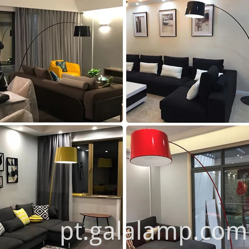 Lâmpada de piso elegante de arco para espaços contemporâneos